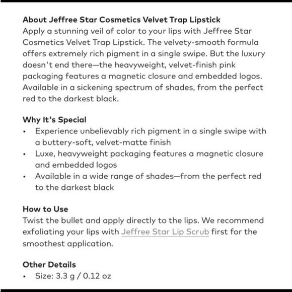 JEFFREE STAR COSMETICS VELVET TRAP CHOCOLATE FONDUE Brown With Orange Undertone - Picture 10 of 12